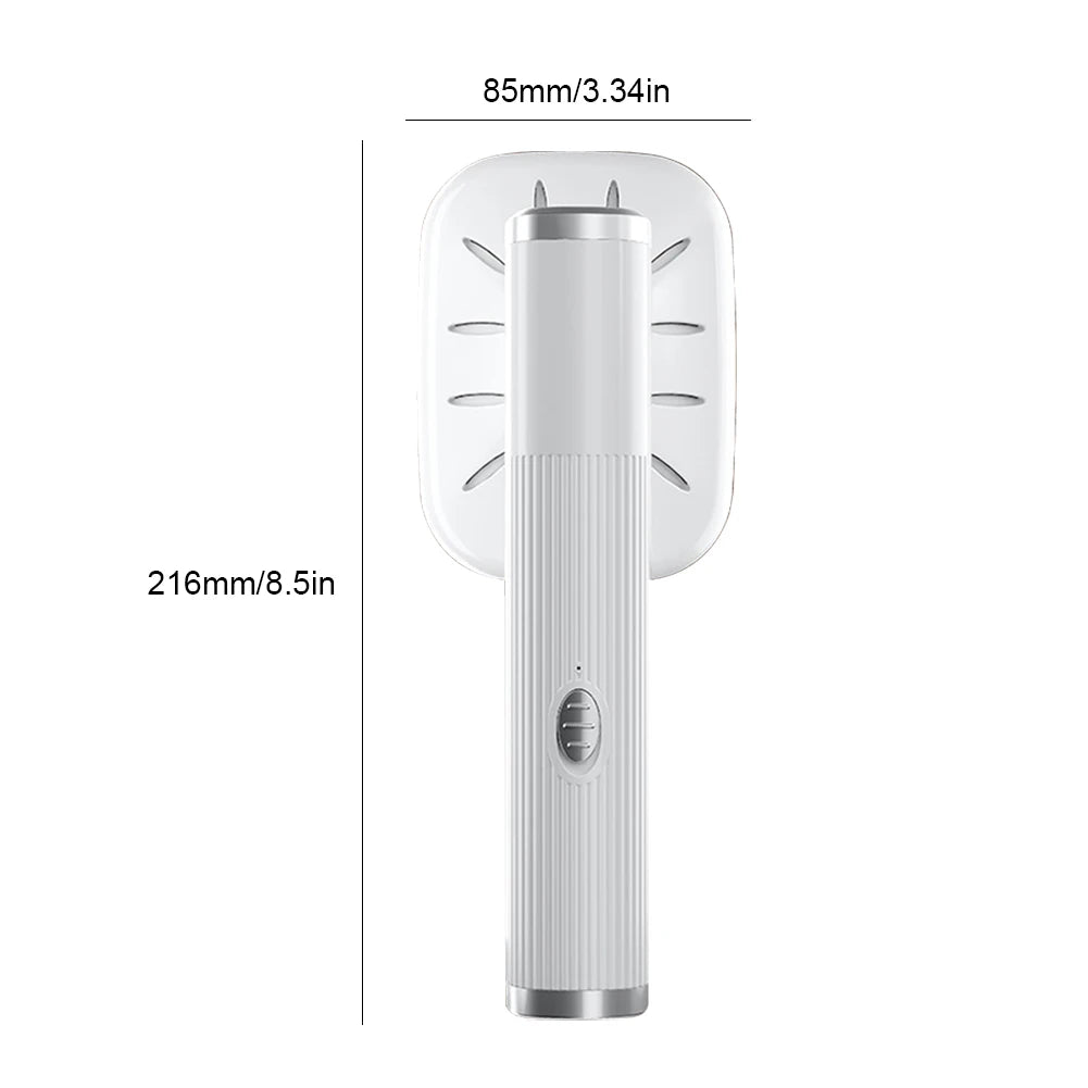 Tidesmit portable USB handheld garment steamer showing 360 degree ironing capabilities for quick fabric smoothing