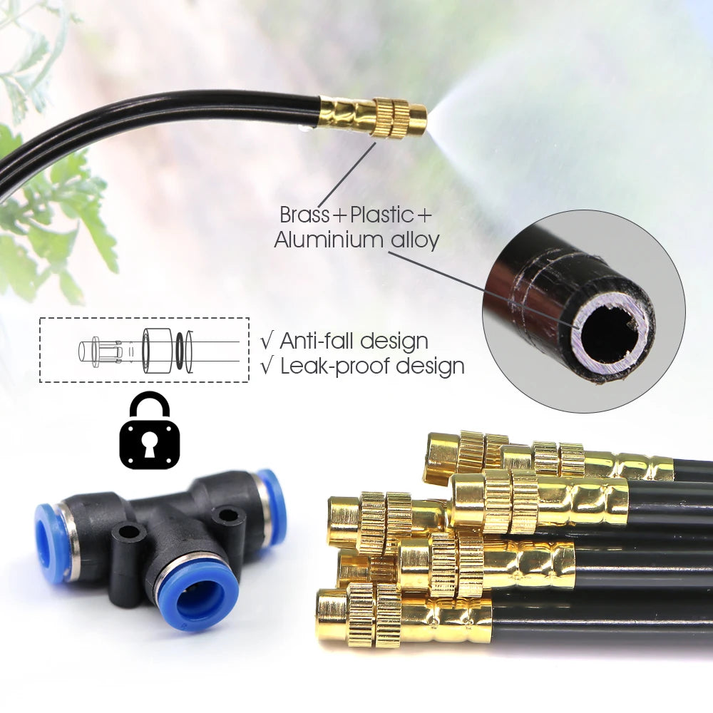 30-10m Garden Bluetooth Smart Single-channel Timer Irrigation Set Quick Connect 360° Adjust Adjustable Atomized Watering System