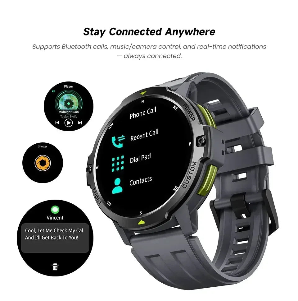 2026 NEW GPS Smartwatch 1.46 Inch 3ATM Waterproof 6-Axis Gyroscope Sports Watch for Men Women Android Fitness Tracker