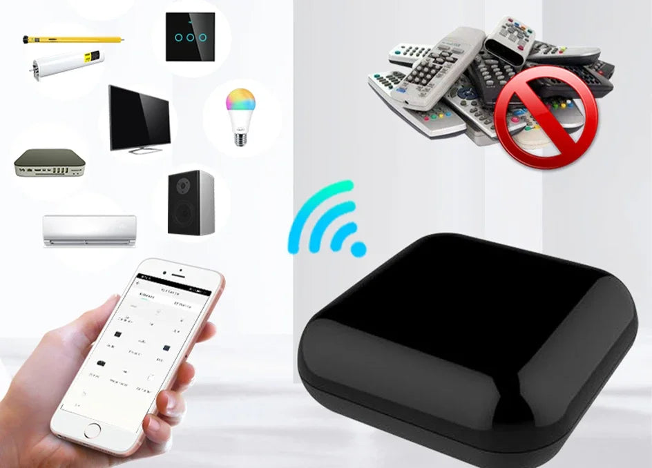 WiFi RF IR All-In-One Smart Universal Remote Controller, RF Appliances Tuya Smart Life App Voice Control with Alexa Google Home