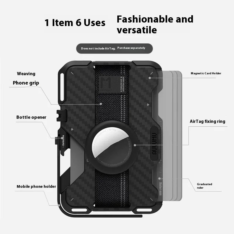 Magnetic Carbon Fiber Wallet: 6-in-1 Slim Fit Phone Case Tidesmit