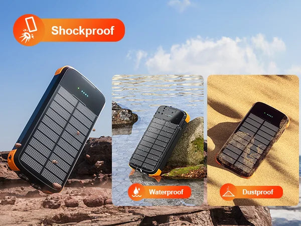 40000mAh Solar Power Bank with 4 Built-in Cables - PD 20W Fast Charger Tidesmit