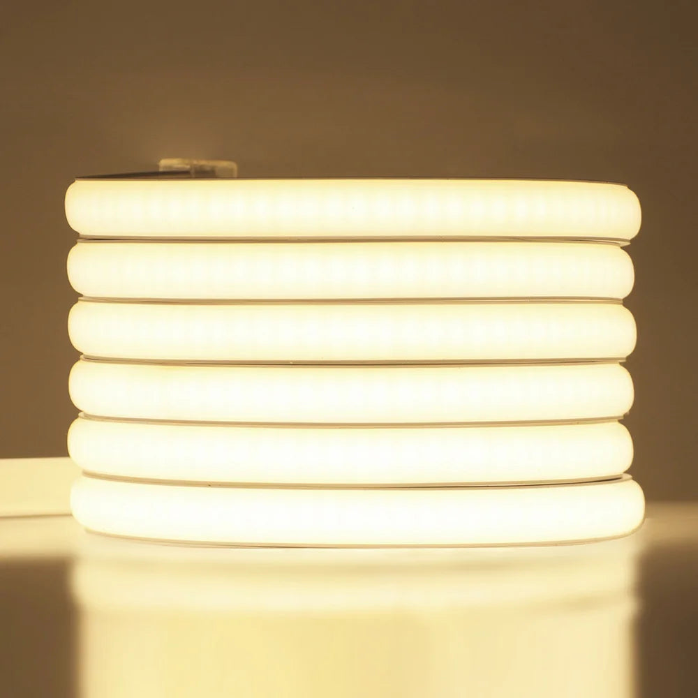 220V COB LED Neon Strip Light Wall Touch Wifi Bluetooth 23key Remote Control Power Kit Dimmable 288 LEDs Flexible Silicone Lamp