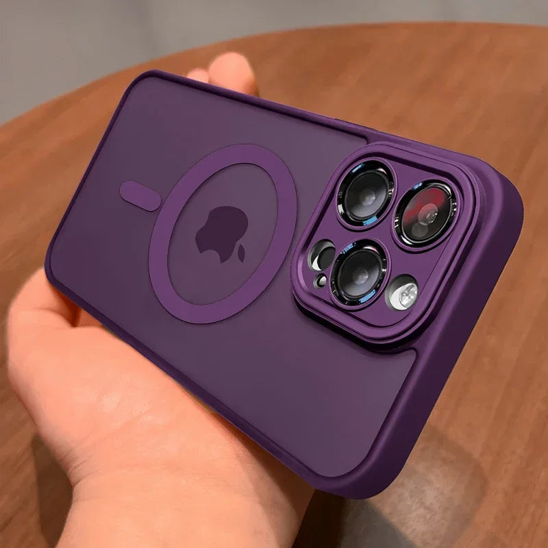 Magnetic Matte Phone Case for iPhone 17 Pro Max - Shock-Absorbing Blue Dark Purple Tidesmit