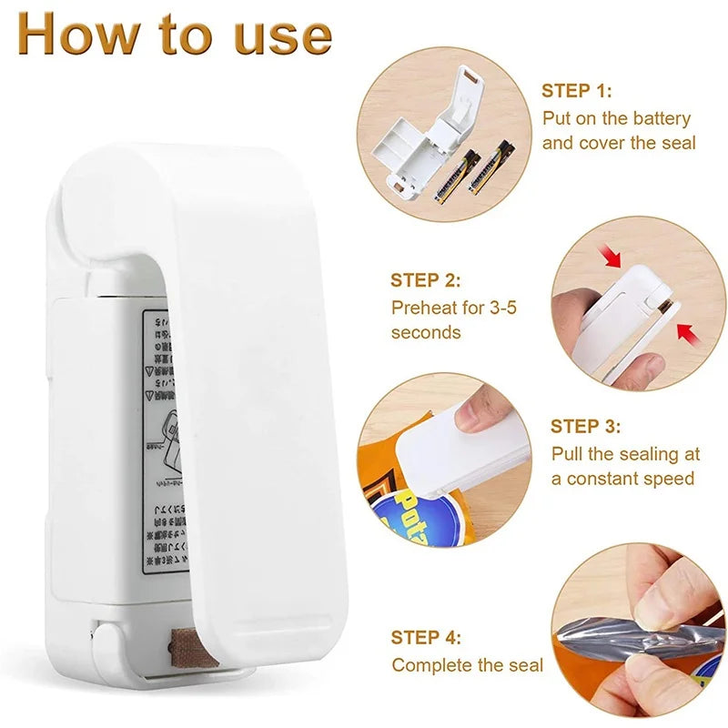 Vacuum Sealing Machine, Small Household Hand-pressed Sealer, Mini Portable Snack Plastic Bag Heat Sealing Machine, A Magic Tool