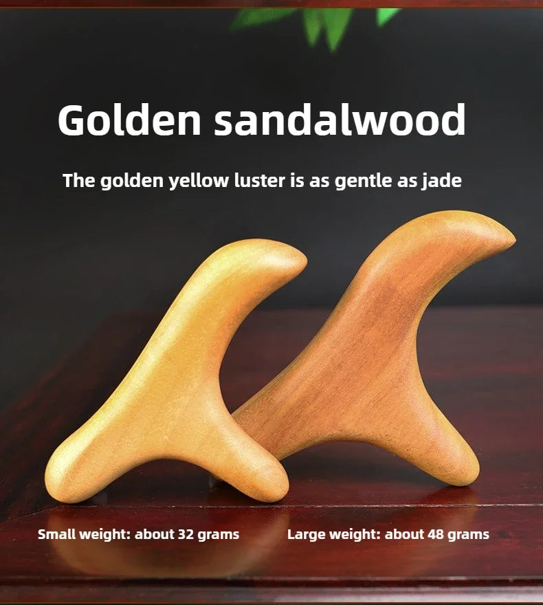 Sandalwood Gua Sha Tool for Back and Neck Muscle Relief by Tidesmit Back Massage Instrument Tidesmit