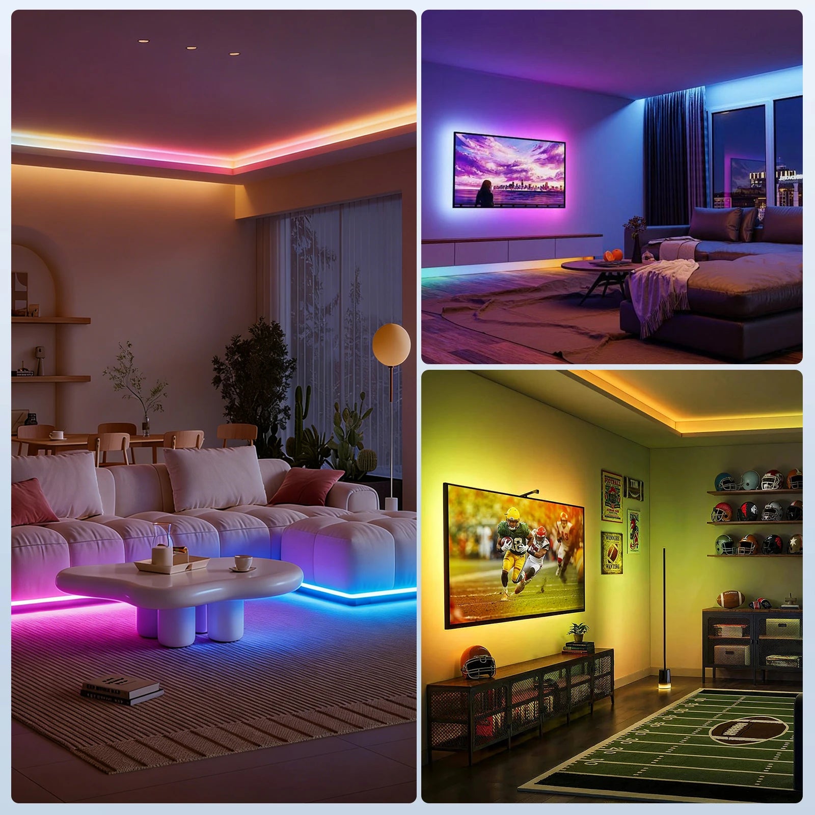 WS2811 Dual IC RGBCCT COB LED Strip Light High Density Chasing Running Addressable RGB LED Tape Support 3000K-6000K CCT Dimmable