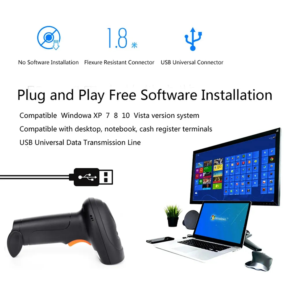 KEFAR H4W wireless 2D scanner with USB plug-and-play connection for terminals