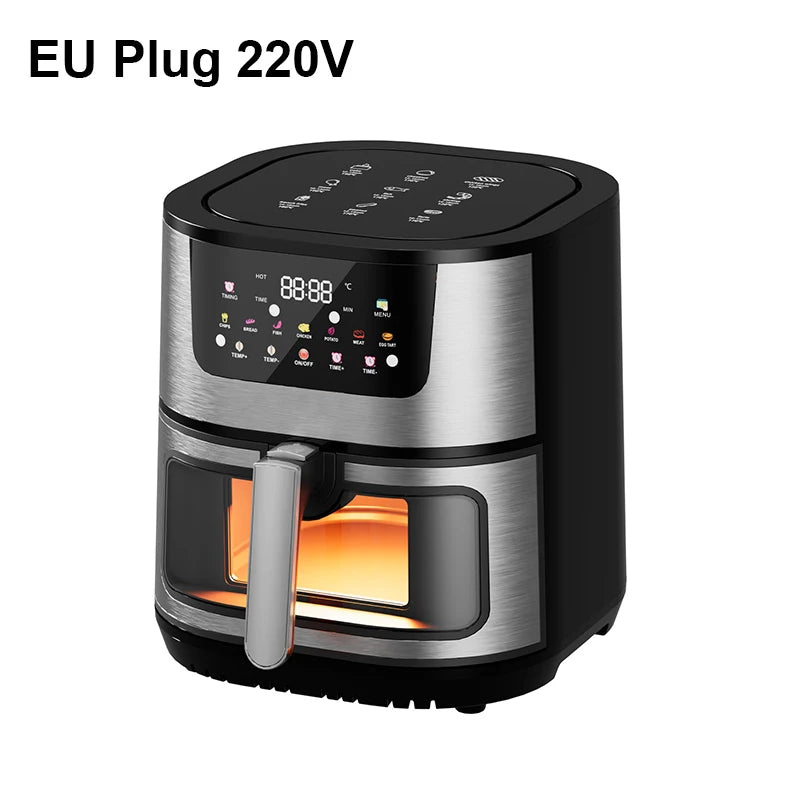 Air Fryer with 8L Large Capacity Electric Air Fryers without oil Airfryer Oven for Chicken Wings Fries Chips Cooker Air Fryer