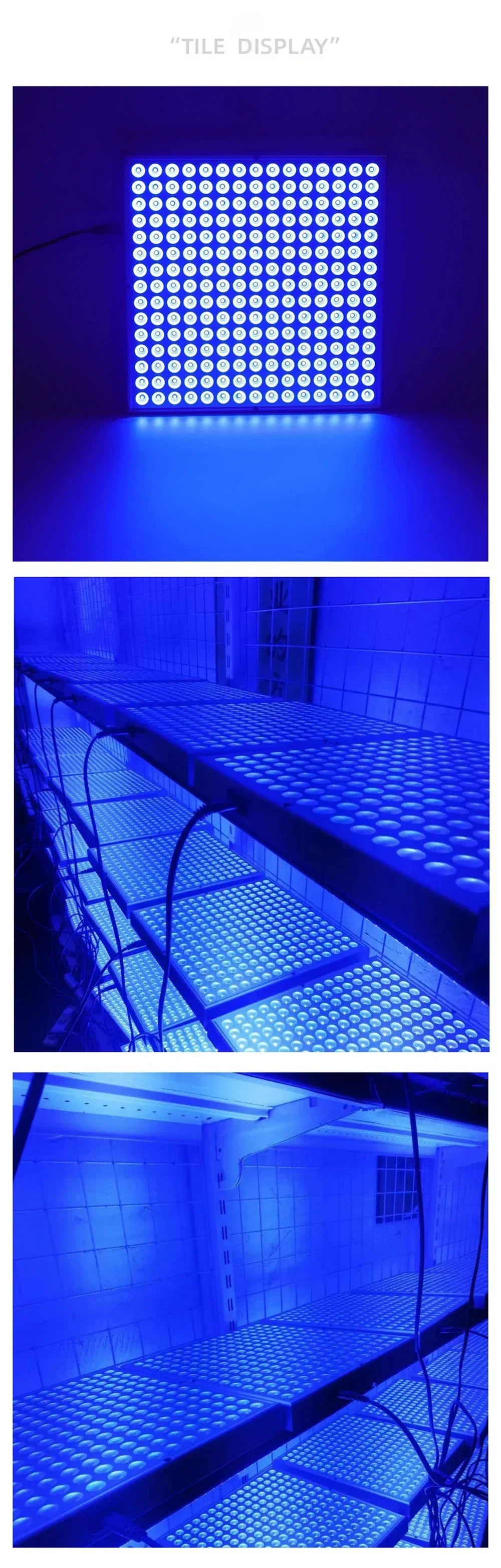 UV solarium tanning lamp with 225 purple LED lights for skin care, arranged in square panels on an adjustable stand.