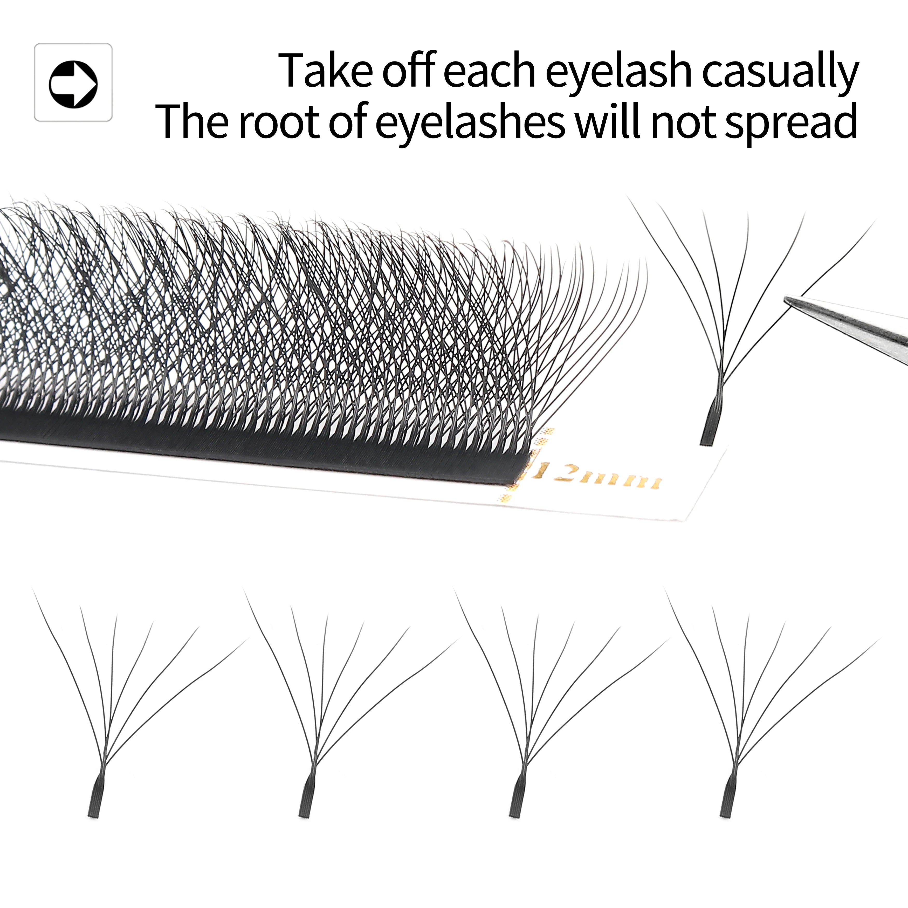 XIUSUZAKI W Shaped Bloom 2D 3D 4D 5D 6D 7D 8D Automatic Flowering Premade Fans Eyelashes Extensions Natural yy Individual Lashes False Eyelashes 6D-W Tidesmit