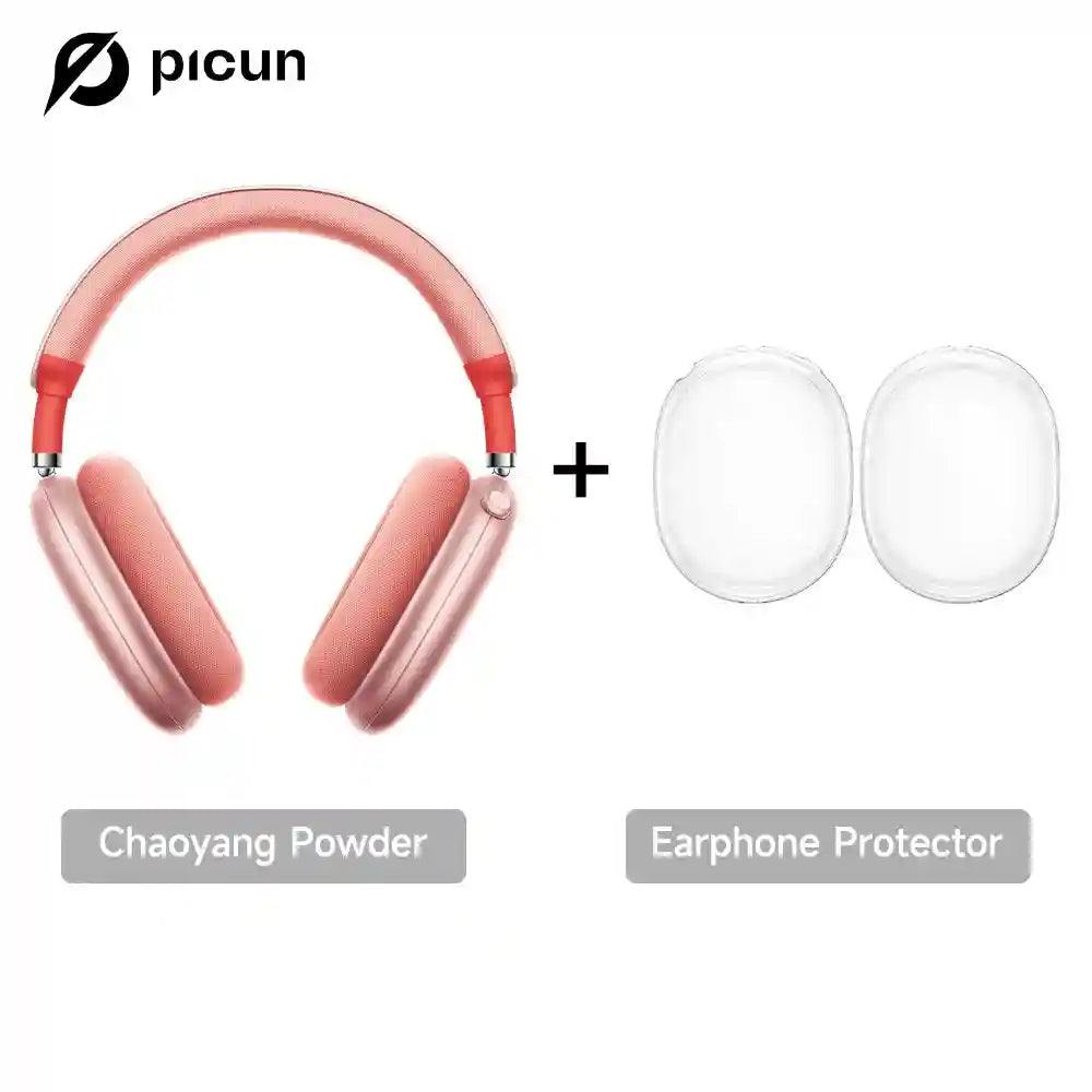 Wireless Headphones with 52dB Active Noise Cancelling & Spatial Audio Pink with Case Tidesmit