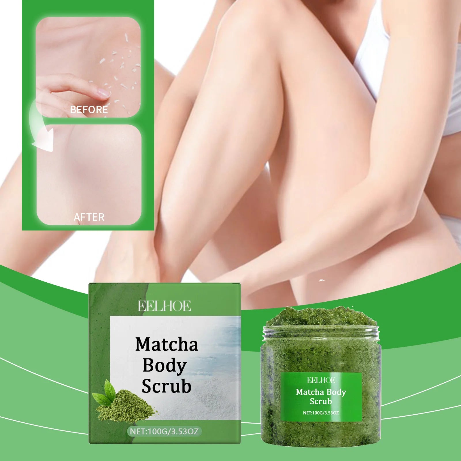 Matcha Sea Salt Body Scrub | Natural Exfoliation for Smooth Skin | 200g Scrubs Treatments Tidesmit