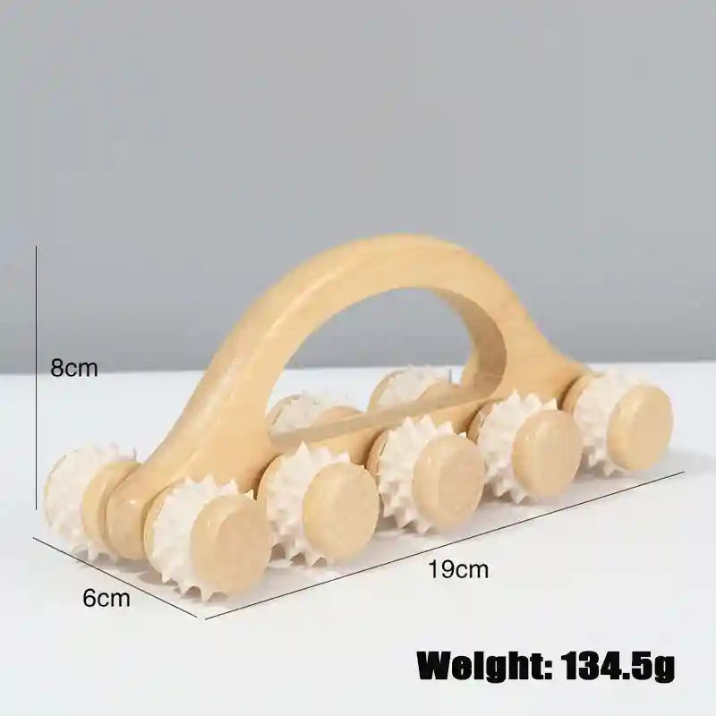 Wooden Massage Roller for Back & Neck Relief | Manual Deep Tissue Tool Massage Roller Shape-K Tidesmit