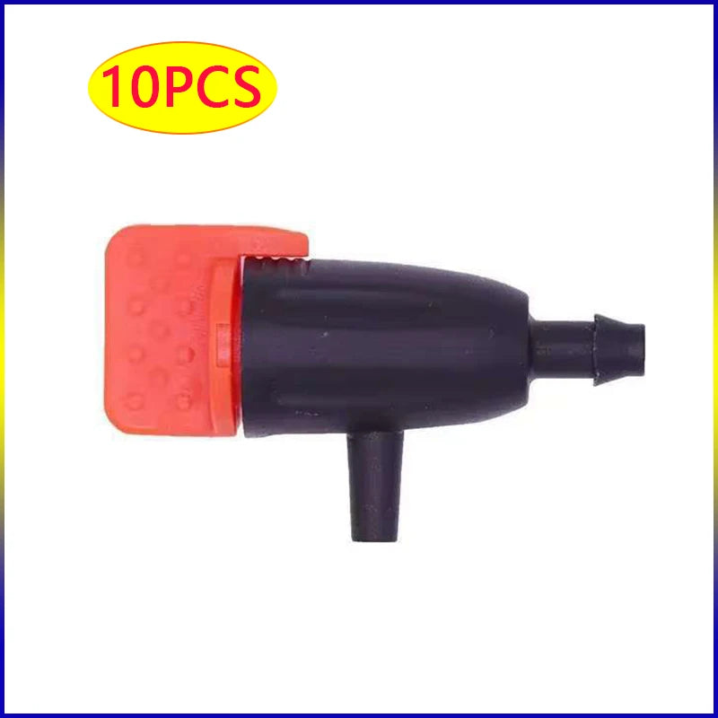 4/7mm LDPE Drip Tubing Kit PP Adjustable Red Cap Dripper + Y Shape Ground Stake DIY Garden Micro Irrigation Watering Accessories