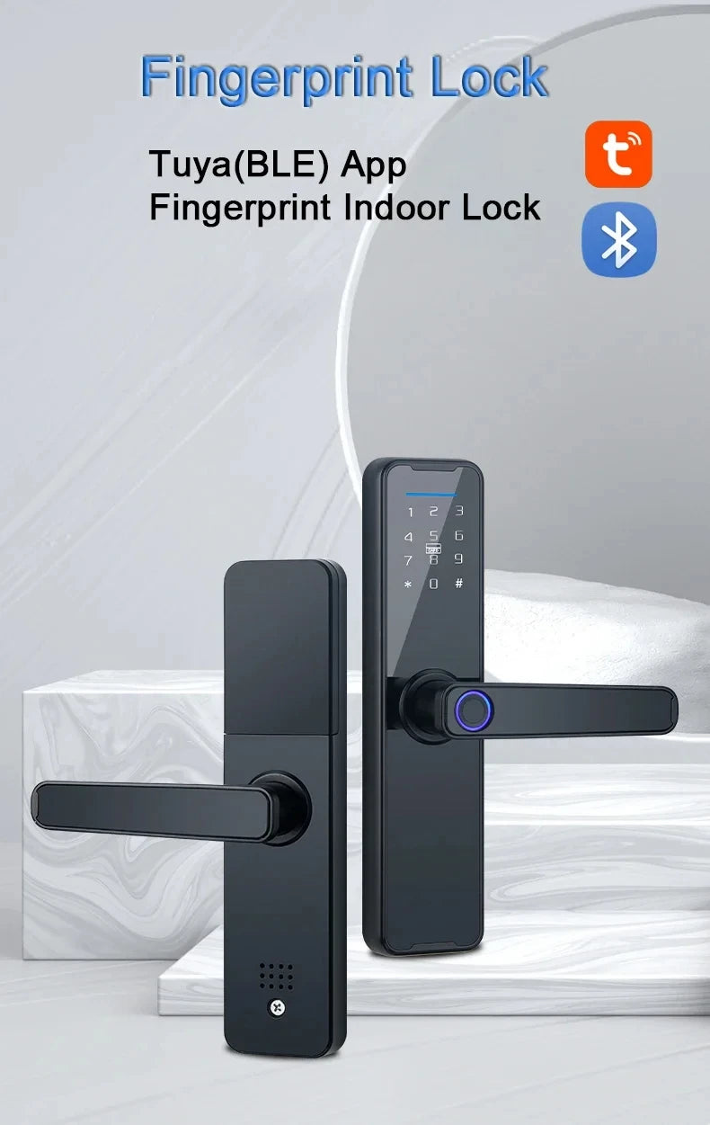 Tuya Fingerpirnt Password Smart Door Lock Digital Keypad Electronic Lock Card Keys Fingerprint Tuya Bluetooth Smart Lock Keyless