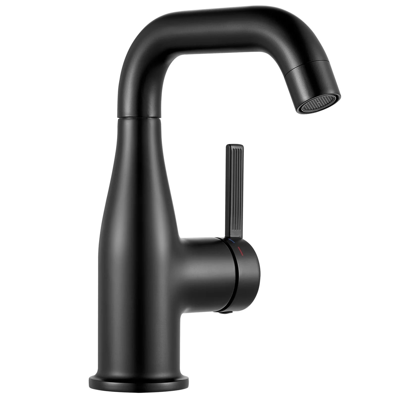 Bathroom Faucet – Basin Mixer – Hot and Cold Water Mixer – Single-Handle Mixer in Matte Black – Vase Shape