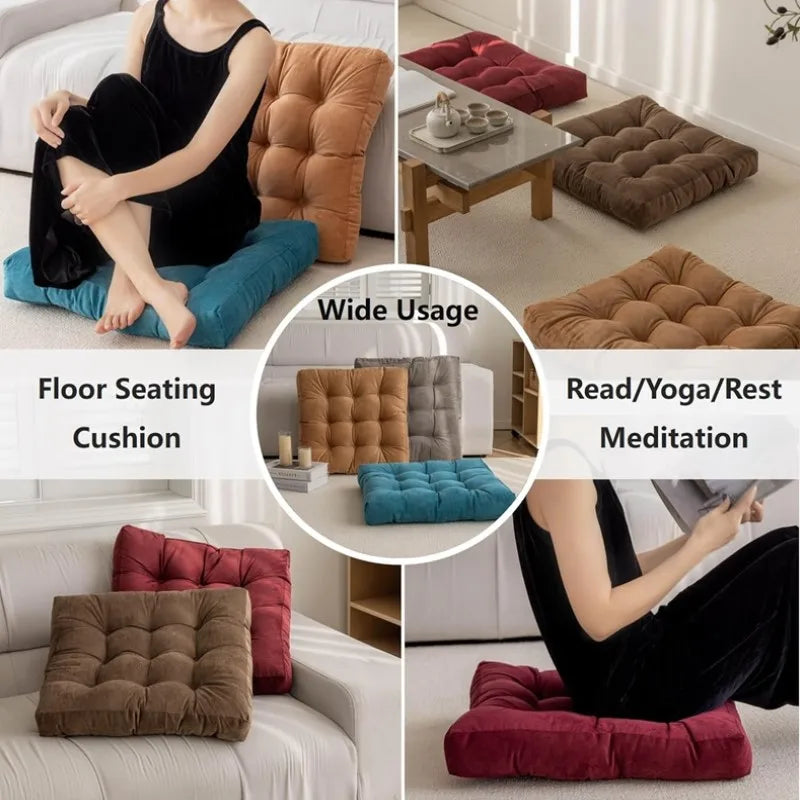 Big Square Corduroy Floor Seat Cushion Chair Cushions Tatami Meditation Yoga Thickened Windows Pad for Adults Seating Pillow