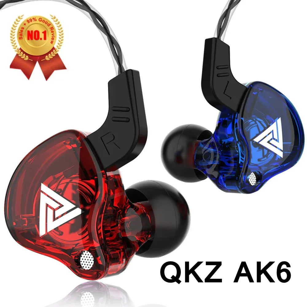 QKZ AK6 SK7 Copper Driver HiFi Wired Earphone with MIC Sport Running Headphones Bass Stereo Headset Music Earbuds fone de ouvido Tidesmit