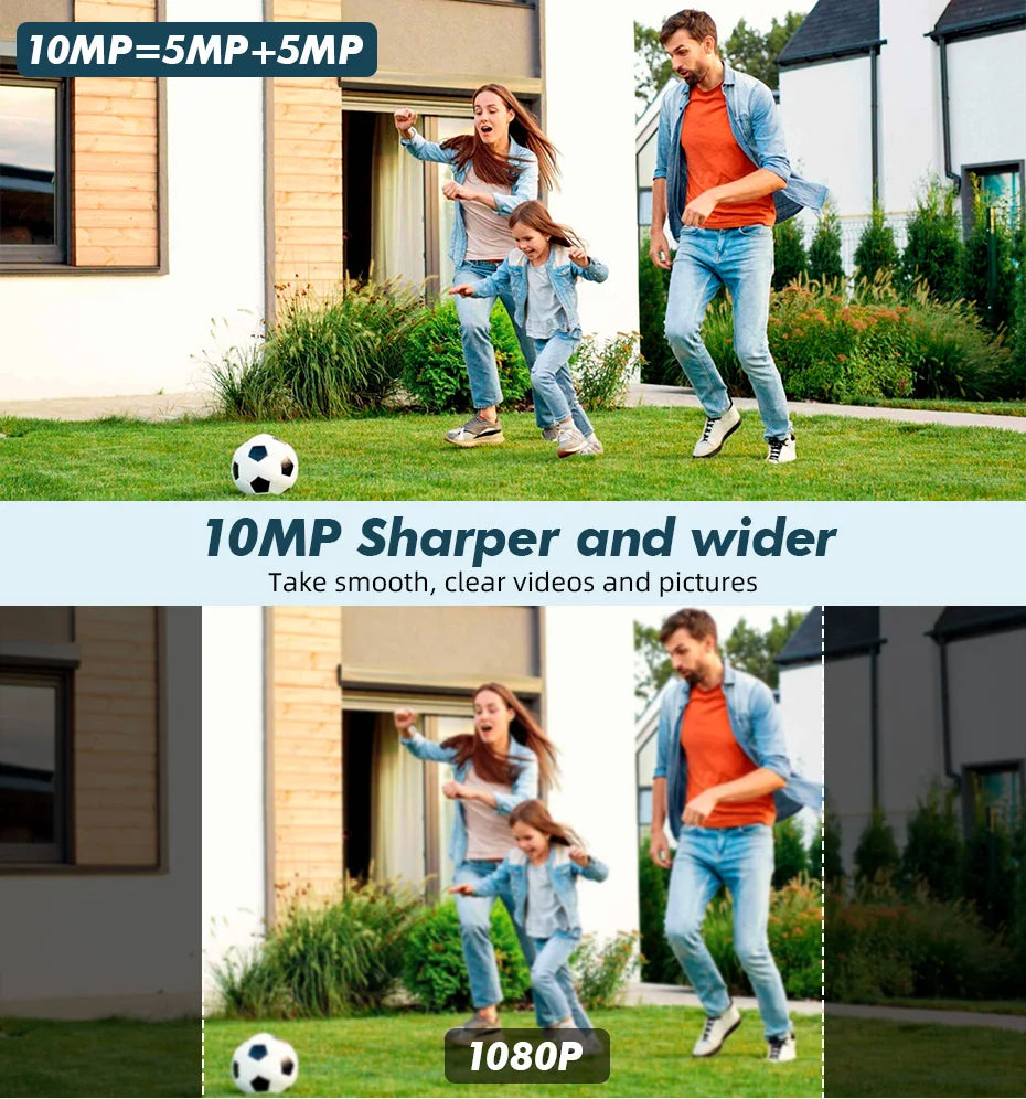 FUERS 5K 10MP Dual Lens IP Camera Tuya Smart Outdoor Home Security Auto Tracking Human Detection WIFI CCTV Surveillance Camera
