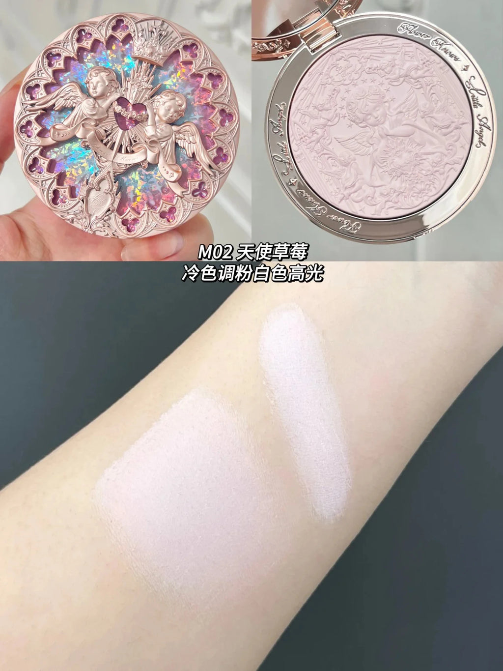 Tidesmit Flower Knows Little Angel Relief Highlight face powder texture close-up makeup contour shimmer palette