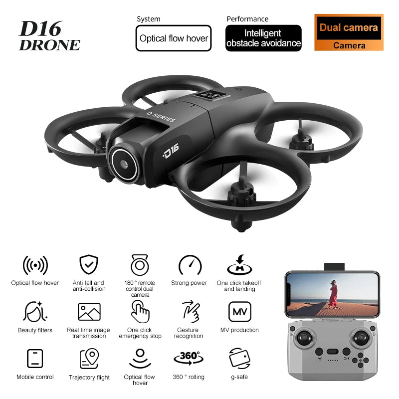 Professional Mini Drone with 4K Dual Camera Portable Long Range Control Aircraft Aerial Photo Quadcopter Drones Tidesmit