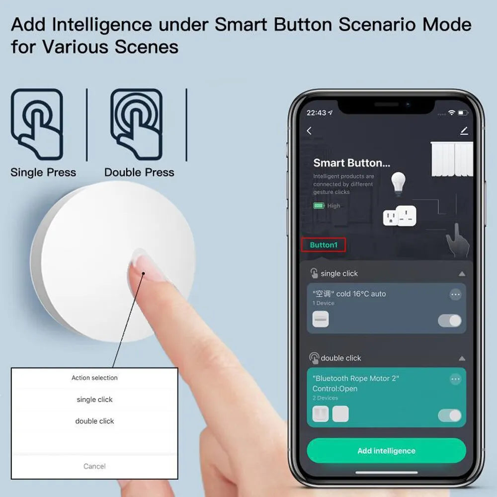 ZigBee Scene Switch Remote Control for Smart Home Automation 22WZ Tidesmit