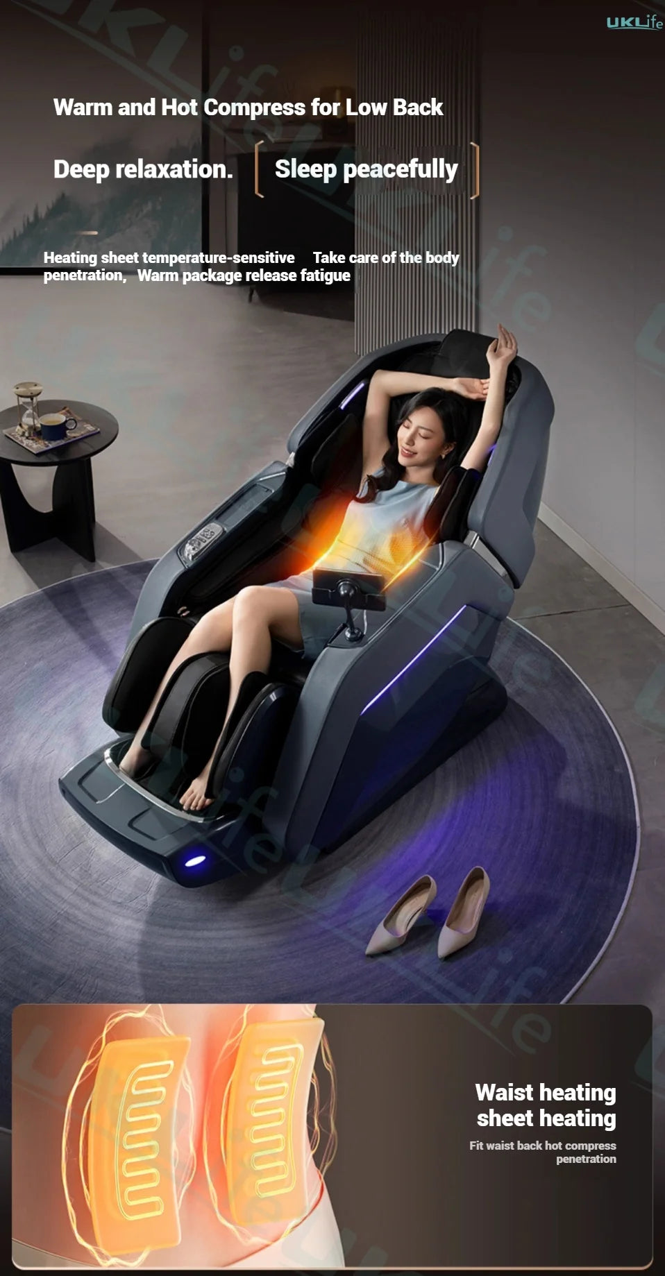 Tidesmit 4D Dual Core Full Body Massage Chair with Zero Gravity Relief Body Shaping Massage Equipment Tidesmit