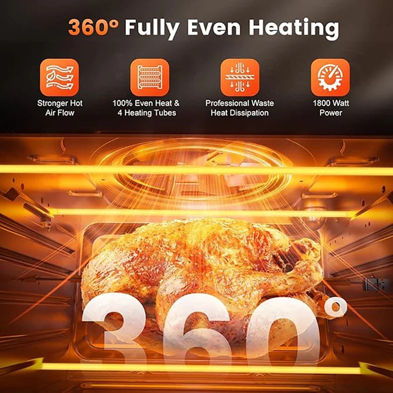OEM 30L 18-in-1 Electric Air Fryer Oven Toaster Oven Combo 13inches Pizza Roast Oven With 4 Accessories For Household Use