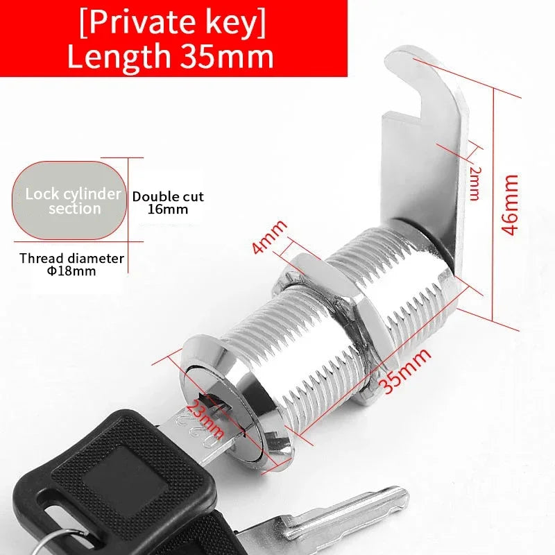 5/20/100SETS 16mm 20mm 25mm 30mm 35mm Metal Rotary Key Switch Push Button Lock Switch Latching Cylinder Cabinet Security Locker
