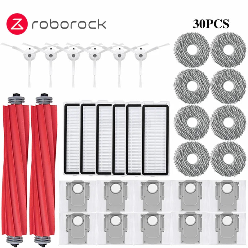 Tidesmit replacement accessory kit including dust bags, brushes, and filters for Roborock Q Revo series robot vacuums
