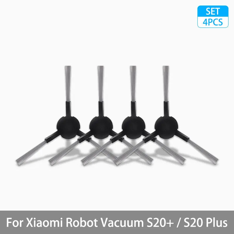 Tidesmit replacement parts kit for Xiaomi Robot Vacuum S20+ including main brush, side brush, filter, and mop pads.