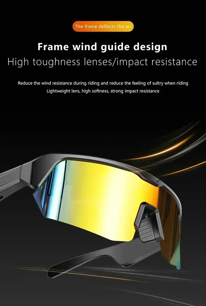 Bluetooth Cycling Sunglasses with Spatial Audio - Tidesmit Black Tidesmit