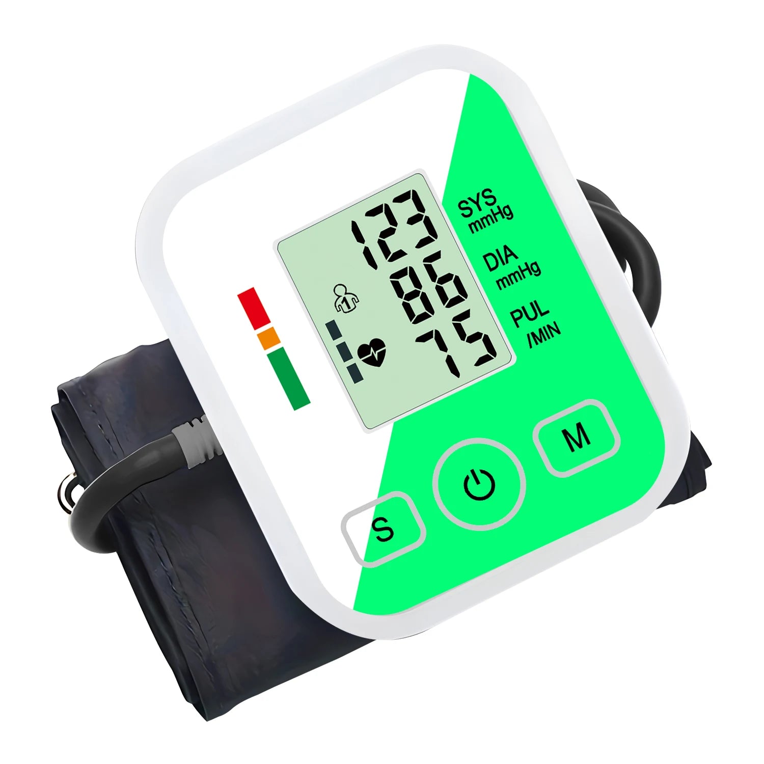 Upper Arm Automatic Blood Pressure Monitor BP Sphygmomanometer Pressure Meter Tonometer for Measuring Arterial Pressure