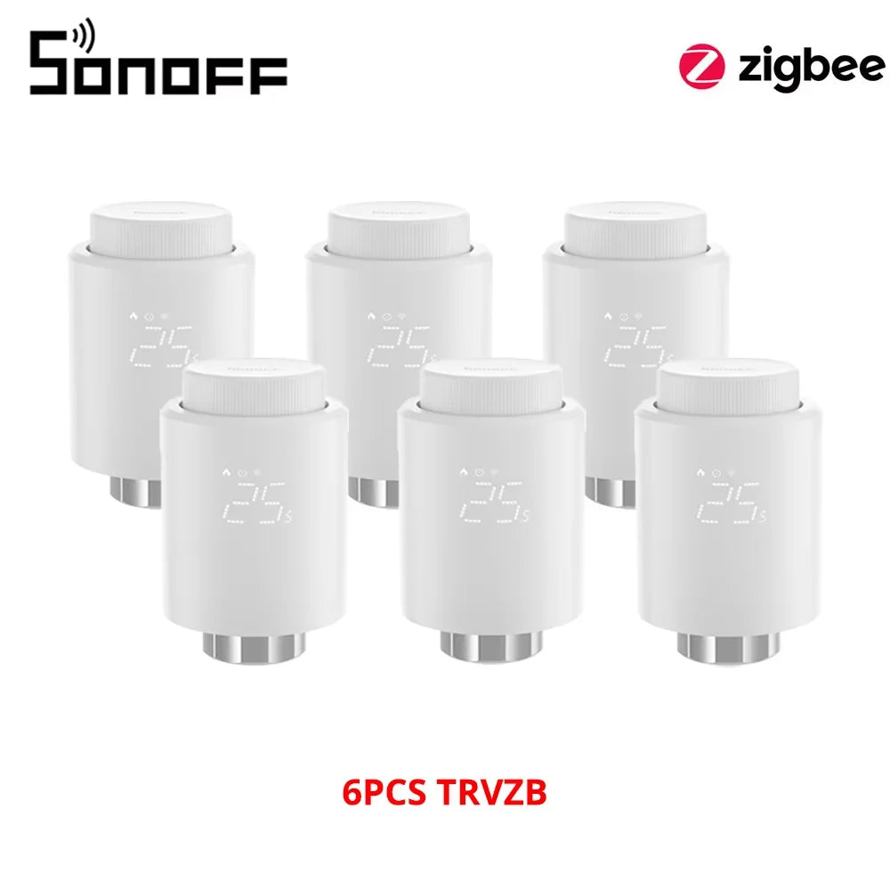 1-6PCS SONOFF TRVZB Zigbee Thermostatic Radiator Valve Smart Home eWeLink App Remote Control Works with SONOFF ZB Bridge-P