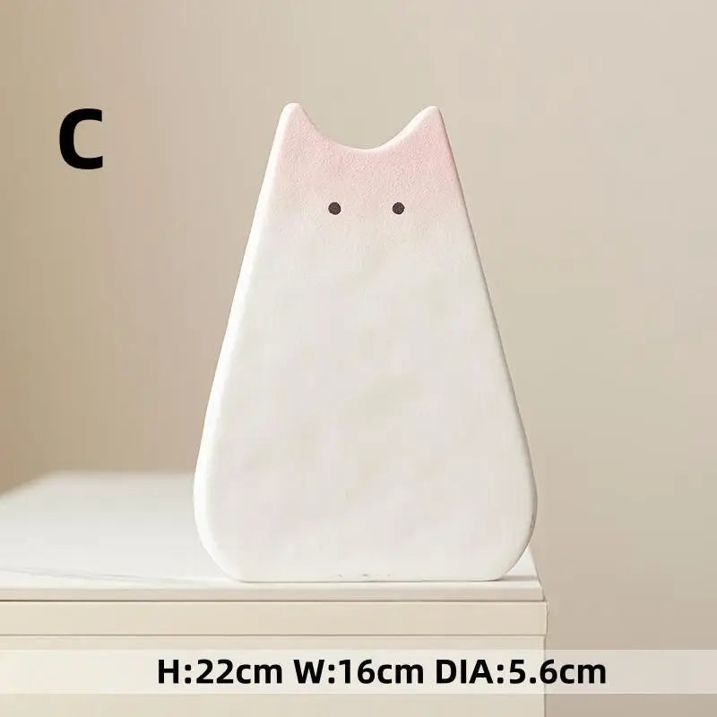 Cute cat-like ceramic vase, Nordic style, simple and cute, decoration for dried flower arrangement, hydroponic living room