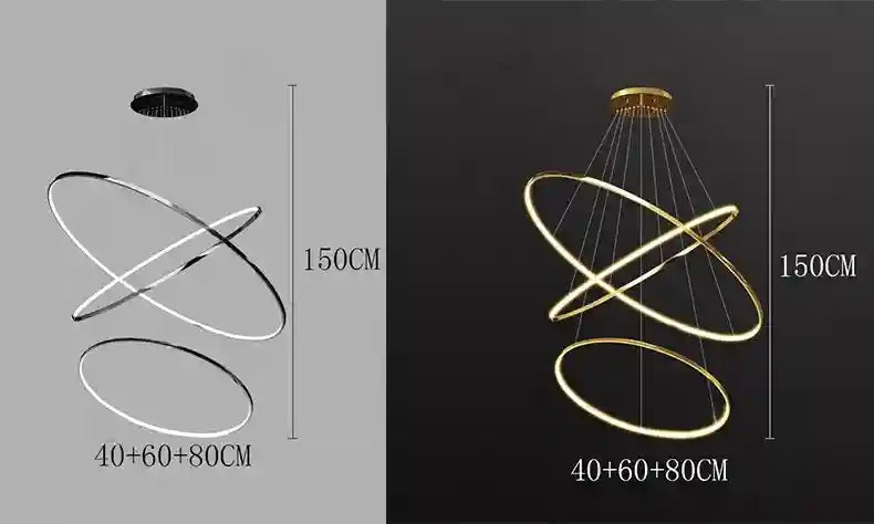 Modern LED Ring Pendant Light for Dining Room | Adjustable Black Finish Tidesmit