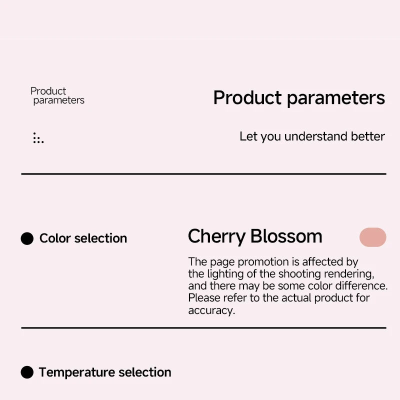 Cherry Blossom automatic curling iron with smart temperature control and negative ion hair care technology.