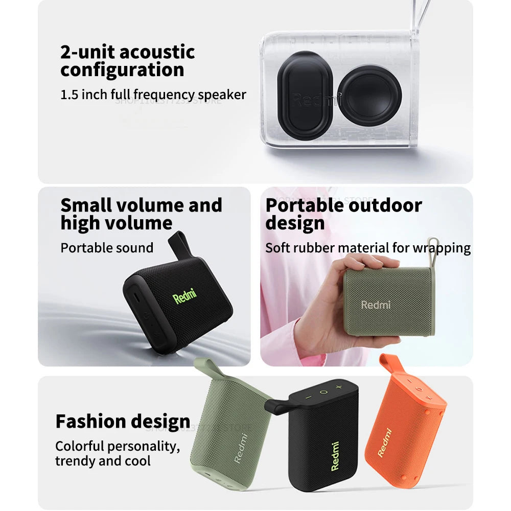 NEW Redmi Portable Bluetooth Speaker Outdoor IP67 Stereo Powerful Sound  Box BT5.3 RGB Dual Pairing TWS Connectivity Colorful