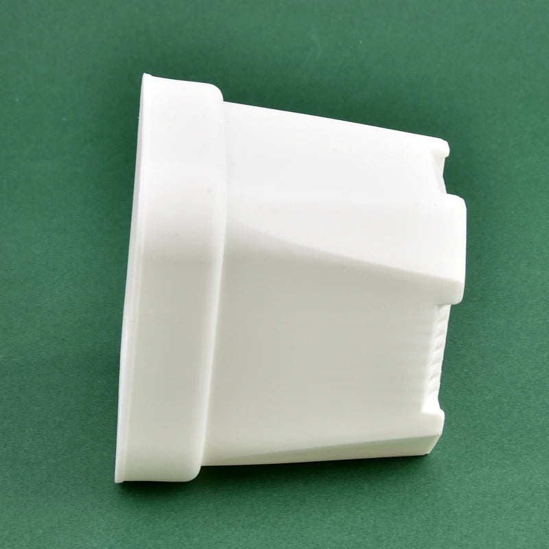 White square flower pot container with thick walls and raised side rim