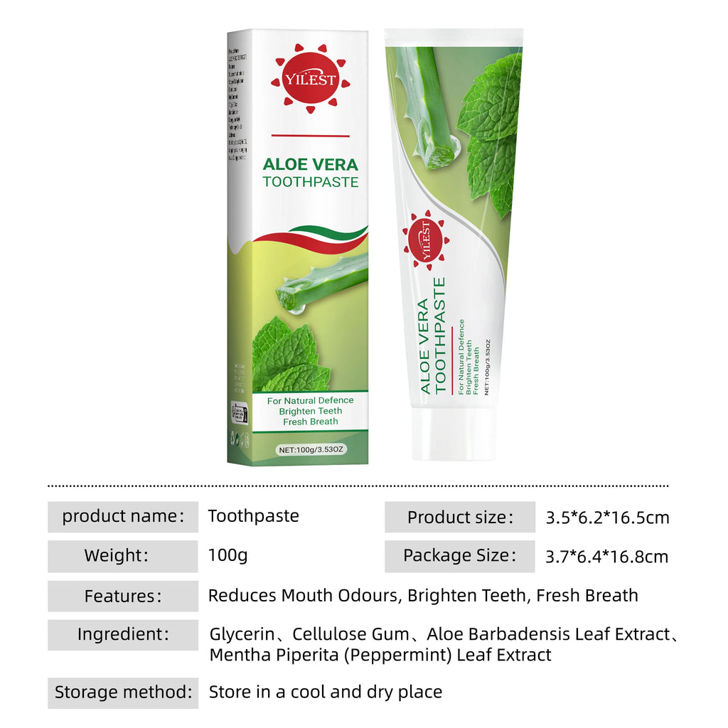 Tidesmit Aloe Vera toothpaste for natural teeth whitening and gum care with peppermint extract.