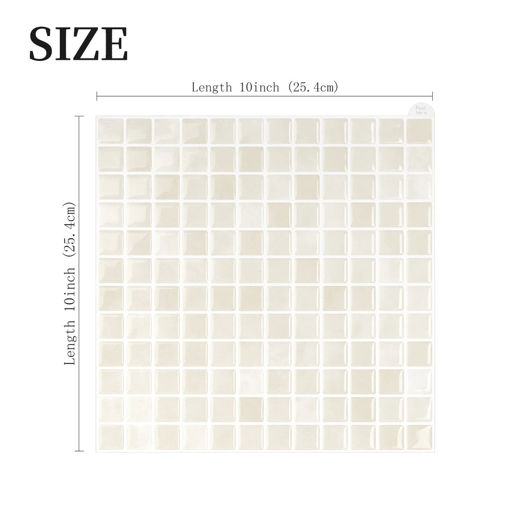 10 Sheets Brick Wall Stickers 3D Mosaic Patterned Vinyl Tiles Marble Textured Surface Wallpaper For Home Application