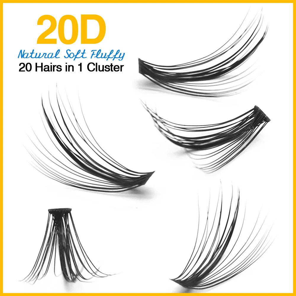 Individual Cluster 3D Volume Silk Lashes by Tidesmit False Eyelashes Tidesmit
