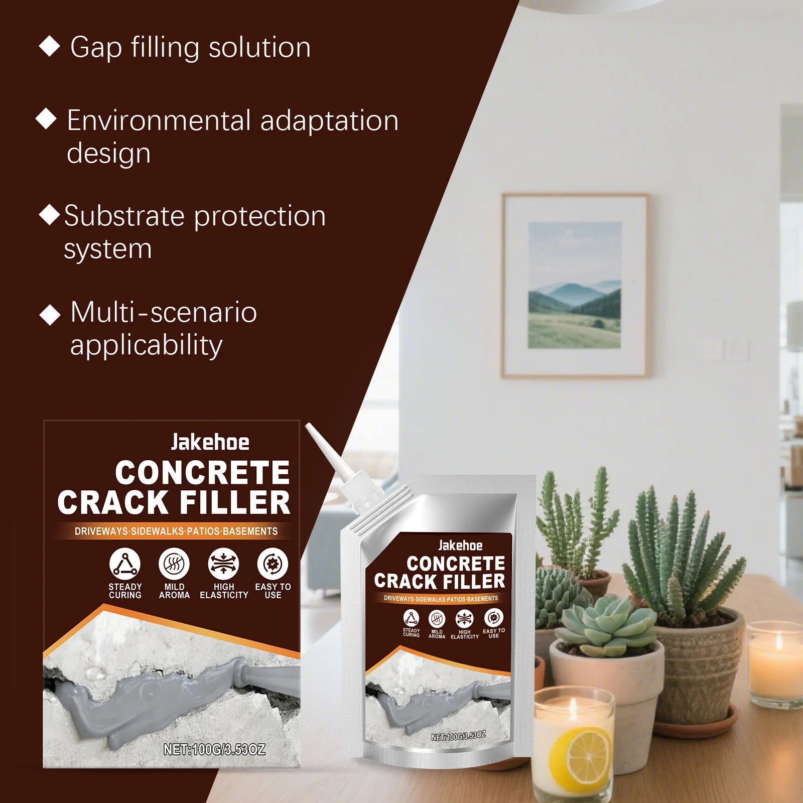 Concrete Crack Filler Self Leveling Sealant Driveway Repair Adhesive Masonry Gap Filler Waterproof Concrete Sealer Quick Dry