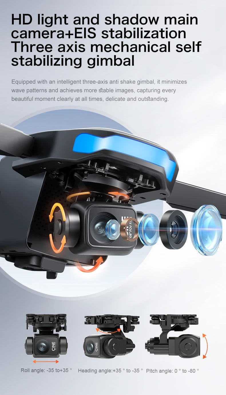 4K Camera Drone with 3-Axis Gimbal GPS Quadcopter - Tidesmit Tidesmit