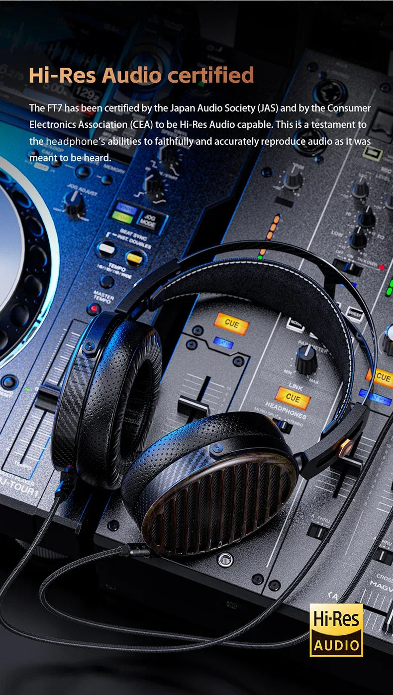 FiiO FT7 Open-Back Planar Headphones 106mm Driver | Tidesmit Tidesmit
