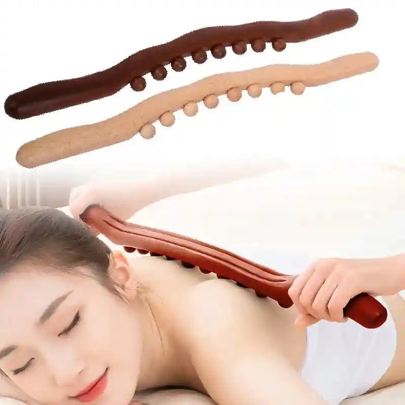 Wooden Gua Sha Massage Roller - Beech Wood Back Muscle Relief Tool Massage Roller Tidesmit