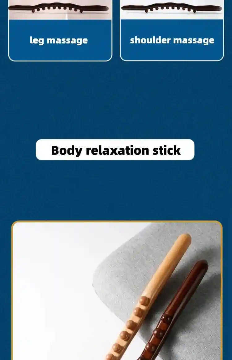 Massage Stick for Back Therapy | Wooden Gua Sha Muscle Relief Roller Massage Roller Tidesmit