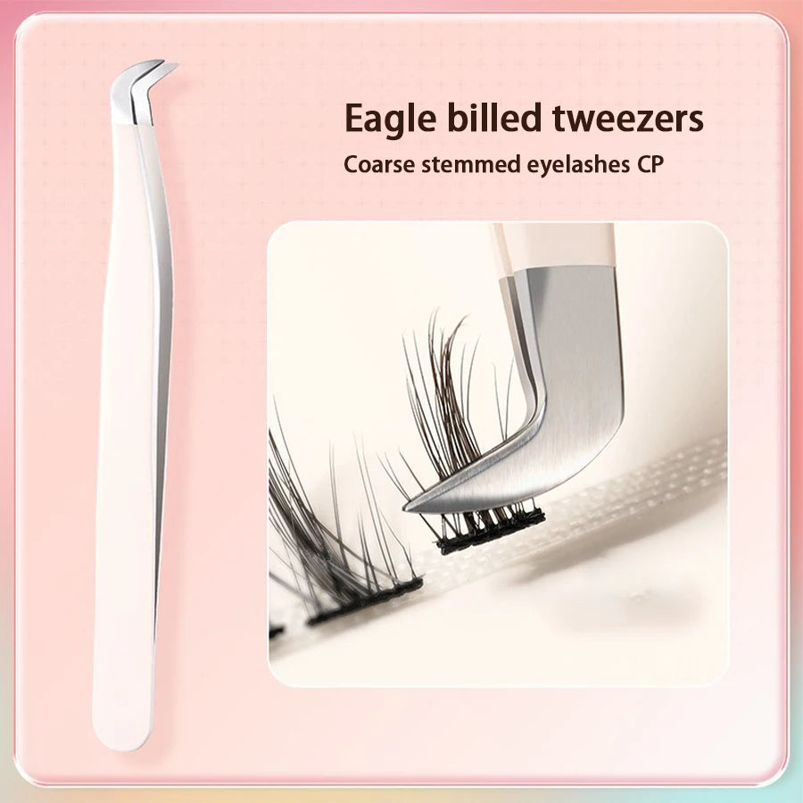 Eyelash Tweezers Precision Tool - Stainless Steel Crafting Tidesmit False Eyelashes Eagle billed Tidesmit