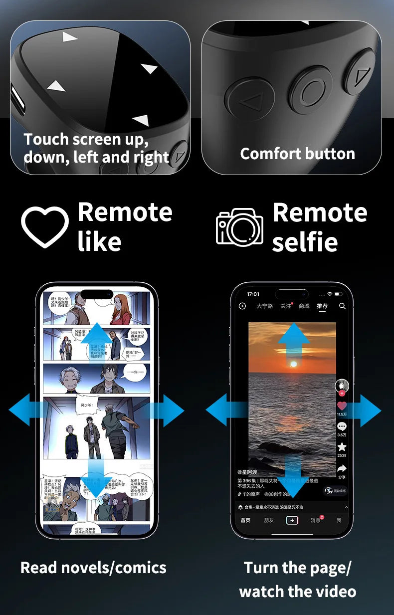Bluetooth Remote Page Turner for TikTok & Video Recording - Tidesmit Tidesmit